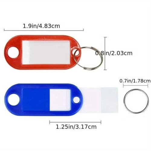 22 PORTACHIAVI IN PLASTICA TARGA ID CON ANELLO APERTO PER BAGAGLI BADGE NOMI