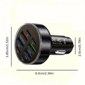 Caricatore Accendisigari 35W 4 Porte USB e 4 Porte USB-C