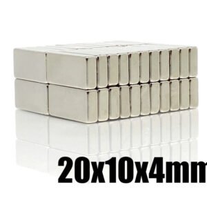 5 MAGNETI NEODIMIO 20X10X4 MM CALAMITA POTENTE FIMO CERAMICA FORO 4MM