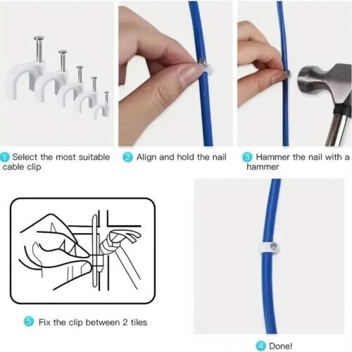 Morsetto Per Cavi Da 10 Pezzi Chiodi Clip Per Linea 10 Mm Per Cavi elettricista