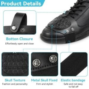 Copriscarpe Moto Scarpe in Pelle Sintetica con Teschi