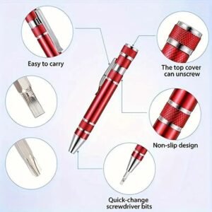 Cacciavite Multiuso Magnetico 8-in-1 Testa a Croce strumento Pratico Artigiani