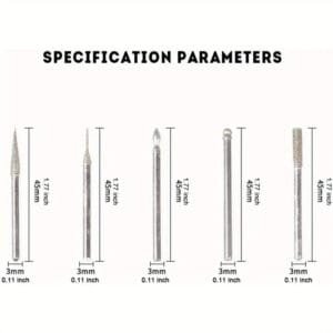 30 FRESE DIAMANTATE PUNTE LAVORAZIONI per DREMEL FRESINO MINI TRAPANO da 1/8