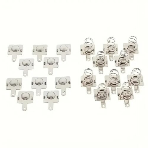 Set 10 Coppie Piastre a Molla per Batteria in Metallo Pad