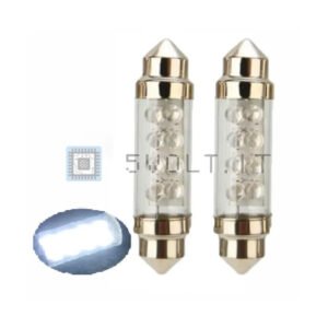2pz Lampadine LED a Siluro Doppia Estremità Bianco Festone
