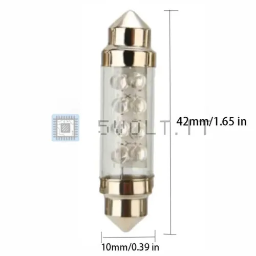 2pz Lampadine LED a Siluro Doppia Estremità Bianco Festone
