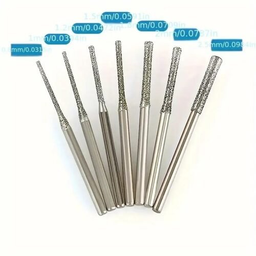 Kit 7 Punte per Trapano Diamantate 0.8-2.5mm con Gambo