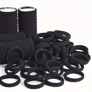 100 ELASTICI PER CAPELLI PICCOLI NERI PER BAMBINI FASCE ELASTICHE