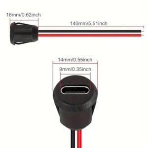 5PZ CONNETTORI USB TYPE-C A PRESSIONE DIRETTA 2PIN CON CONTATTI IN RAME 3A