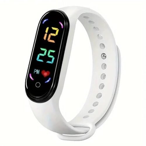 Orologio Braccialetto Con Schermo Touch LED Alla Moda Studente bianco unisex