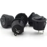 10 PZ INTERRUTTORE A BILANCIERE ROTONDO NERO 2 PIN ON/OFF 12V