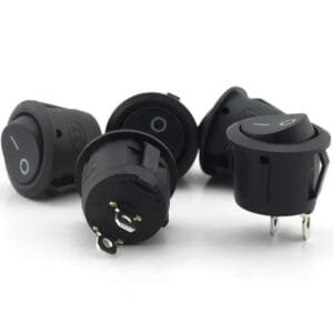 10 PZ INTERRUTTORE A BILANCIERE ROTONDO NERO 2 PIN ON/OFF 12V