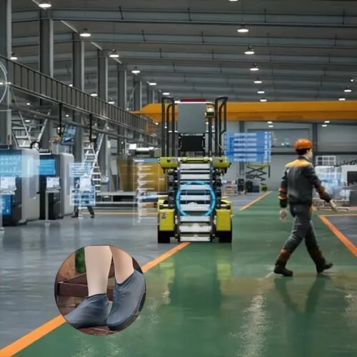 1 Paio Copriscarpe Impermeabili in Lattice per Pioggia Neri