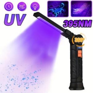 Torcia LED UV Ricaricabile USB Luce da Lavoro Magnetica