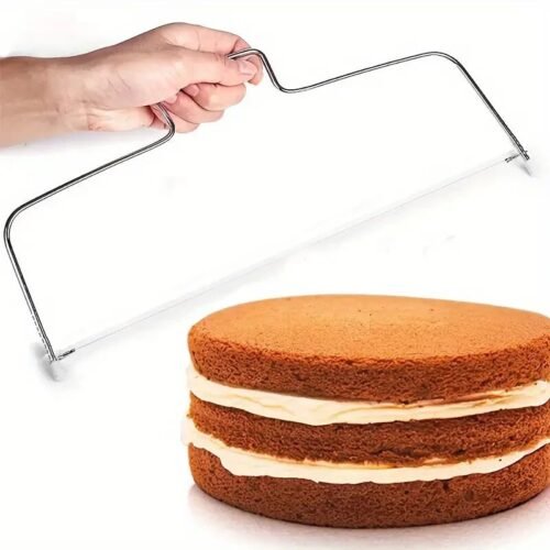 AFFETTATRICE TORTE A FILO TAGLIA TORTE DOPPIO FILO REGOLABILE IN ACCIAIO INOX