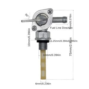 Valvola Rubinetto Pompa Carburante per Serbatoio 28-1783V M10 x 1.25 moto quad