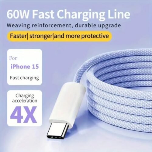 Cavo da 60W da Type-C a Type-C da 3 Metri Ricarica Grigio