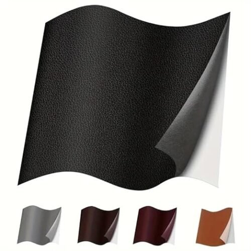 KIT PATCH IN PELLE SINTETICA ADESIVA TOPPA 30CM X 20CM PER RIPARAZIONI DIVANI EC