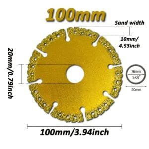 Disco Diamantato per Ferro Acciaio Inox Pietra 100mm
