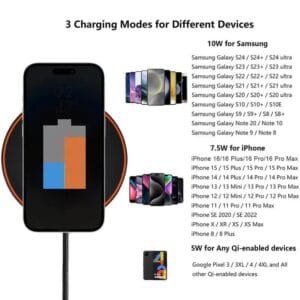 Caricabatterie Wireless a Disco da 15W per iPhone per samsung fast charger