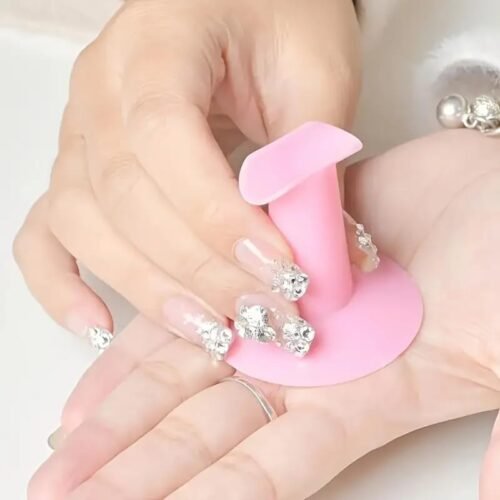 Supporto per Dita Manicure Rosa in Silicone Flessibile