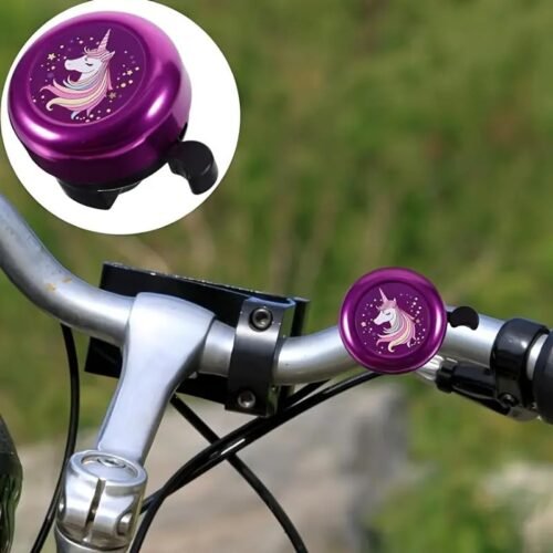 Campanello per Bici Bambine con Unicorno Viola Alto Suono