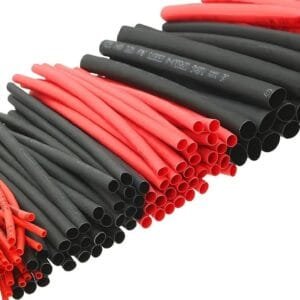 Set 127pz Tubo Termorestringente Nero Rosso in Poliolefina