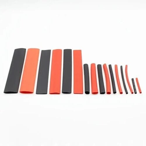 Set 127pz Tubo Termorestringente Nero Rosso in Poliolefina