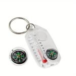 Portachiavi 3-in-1 in Acrilico Termometro Compasso Lente