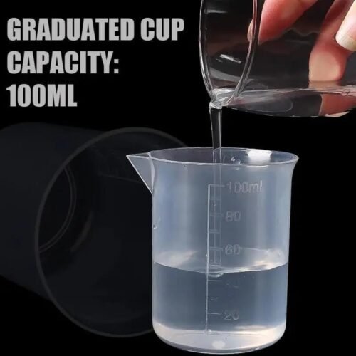 Becher in Plastica da 100ml Tarato Misurazione Graduato