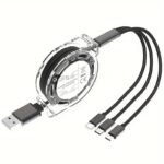 Cavo di ricarica mobile da uno a tre telescopico 3in 1 adatto per iPhone TYPE-C