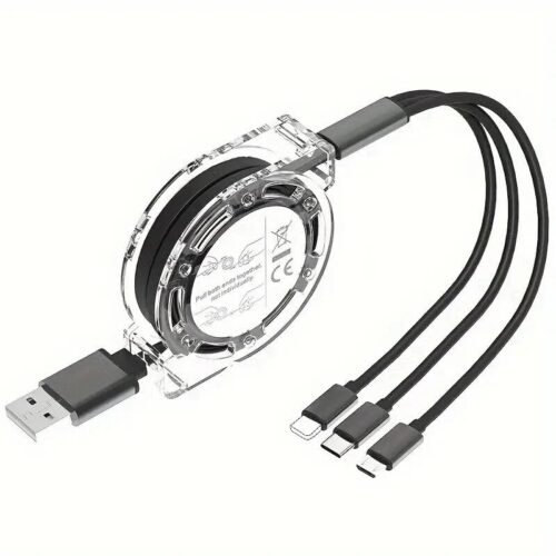 Cavo di ricarica mobile da uno a tre telescopico 3in 1 adatto per iPhone TYPE-C