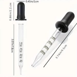 2pz Pipetta Contagocce in Vetro da 1ml Misurazione