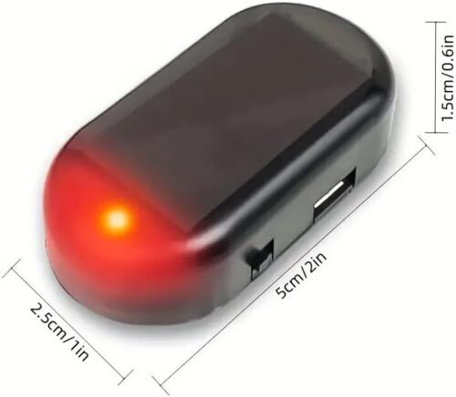ANTIFURTO AVVISO ALLARME AUTO SISTEMA SIMULAZIONE LUCE ROSSA LED SOLARE