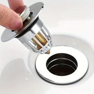 Tappo Lavandino Bagno Raccoglitore di Capelli Filtro a Scomparsa Anticorrosione