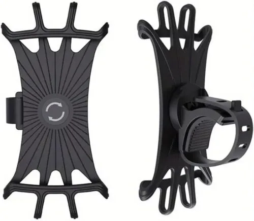 SUPPORTO CELLULARE TELEFONO UNIVERSALE IN SILICONE PER BICI MOTO PASSEGGINO