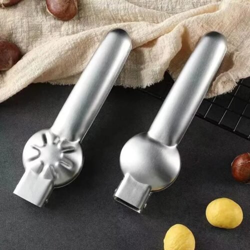 TAGLIA APRI NOCI CASTAGNE IN ACCIAIO INOX SCHIACCIANOCI TAGLIACASTAGNE