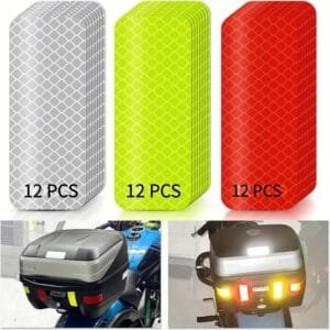36pz Adesivi Riflettenti ad Alta Visibilità - Impermeabili per Auto Moto Bici