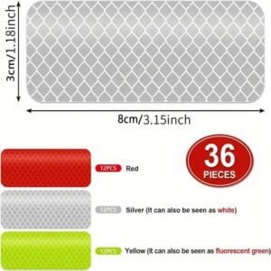 36pz Adesivi Riflettenti ad Alta Visibilità - Impermeabili per Auto Moto Bici