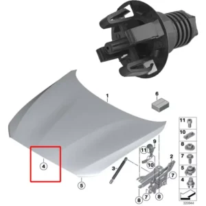 Slam Stop Cofano Regolatore 51767183752 per BMW 3 5 6 7 X3