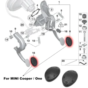 1Pz Pedale in Gomma Copertura Cover per Mini Cooper R50 R60 F60 F55 F56 R53