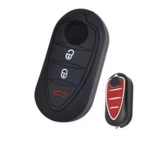 Custodia Cover Chiave Silicone Nera per Alfa Romeo Mito Giulietta 159 Brera