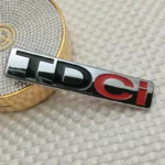 Emblema Sticker Metallico 3D Posteriore TDCi Nero e Rosso per Veicoli Ford