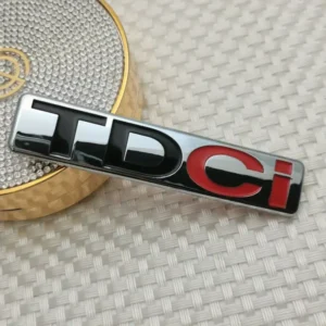 Emblema Sticker Metallico 3D Posteriore TDCi Nero e Rosso per Veicoli Ford