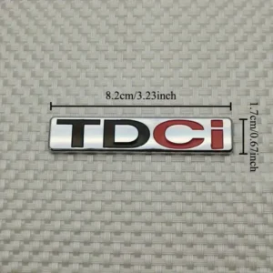 Emblema Sticker Metallico 3D Posteriore TDCi Nero e Rosso per Veicoli Ford