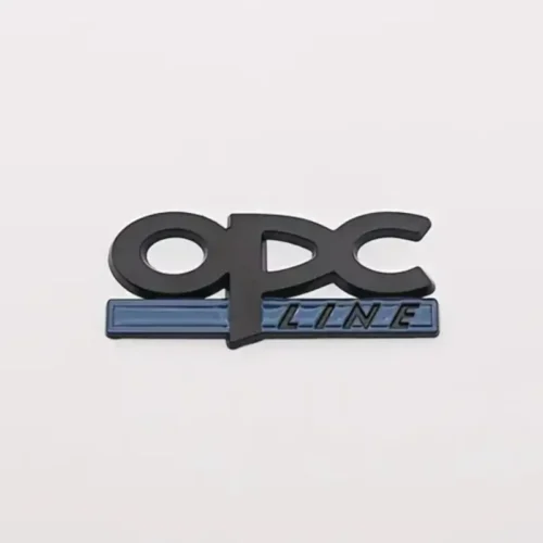 Emblema Sticker Metallico 3D Nero Opaco OPC Line per Veicoli Opel