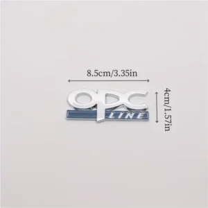 Emblema Sticker Metallico 3D Nero Opaco OPC Line per Veicoli Opel