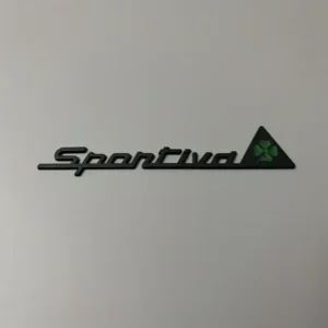 Emblema Sticker Metallico 3D Nero Opaco Sportiva per Veicoli Alfa Romeo