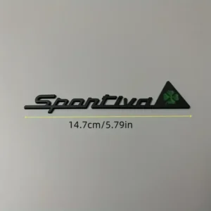Emblema Sticker Metallico 3D Nero Opaco Sportiva per Veicoli Alfa Romeo