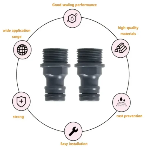 2PZi Connettore Adattatore Rubinetto in ABS da Â½ Antigoccia con Filettatura